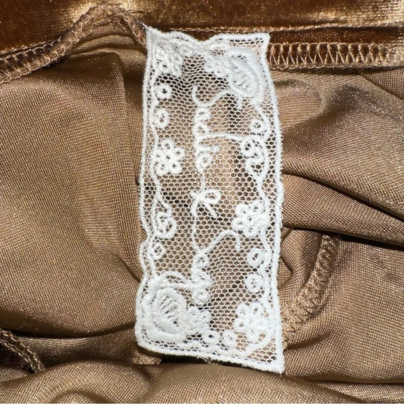 Anthropologie Sadie & Sage Champagne Problems Velvet Flare Leggings Brown Pant S - Picture 9 of 11